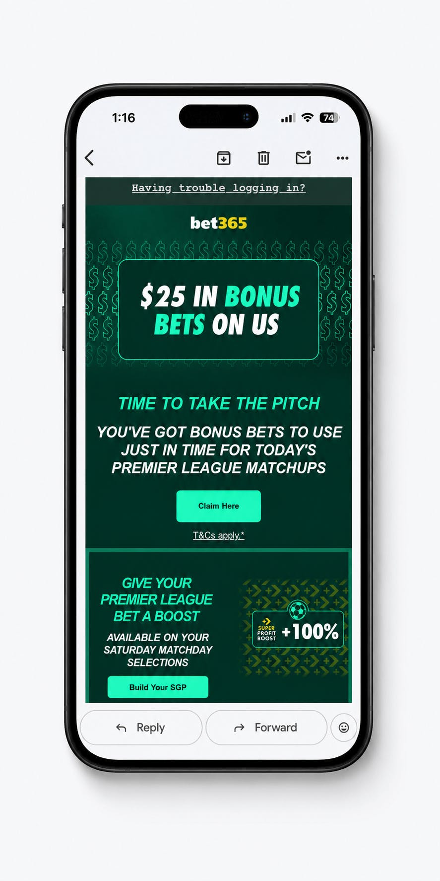 bet365 Premier League bonus